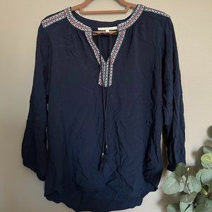 Daniel Rainn Dark Blue Tunic Blouse